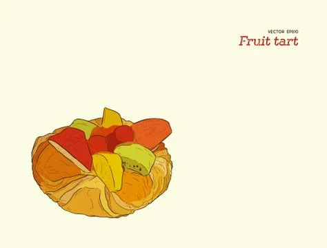 Mix fruit tart pastry vector. Stock Illustration