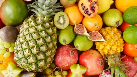 Mix of fruits on the table. Stock Footage 233238102