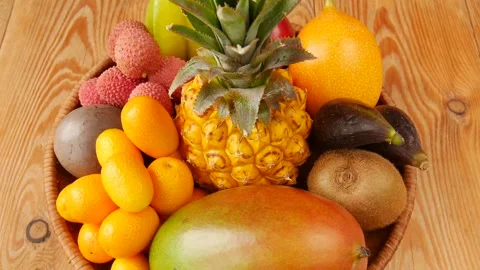Mix of fruits on the table. Stock Footage 239169948