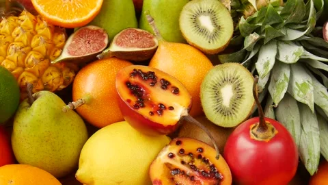Mix of fruits on the table. Stock Footage 242138048