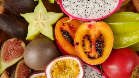 Mix of fruits on the table. Stock Footage 243159544