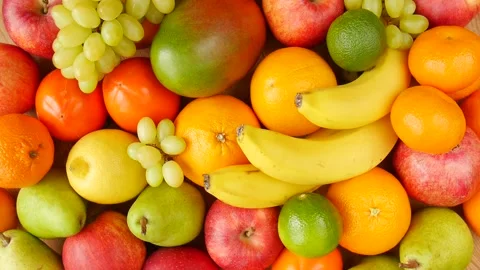 Mix of fruits on the table. Stock Footage 243475026