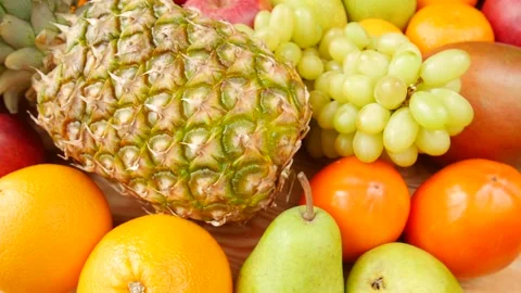 Mix of fruits on the table. Stock Footage 243877670