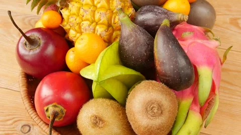 Mix of fruits on the table. Stock Footage 244334986