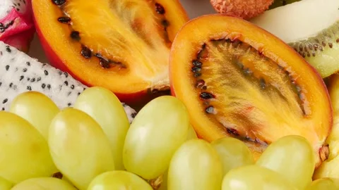 Mix of fruits on the table. Video stock 246729588