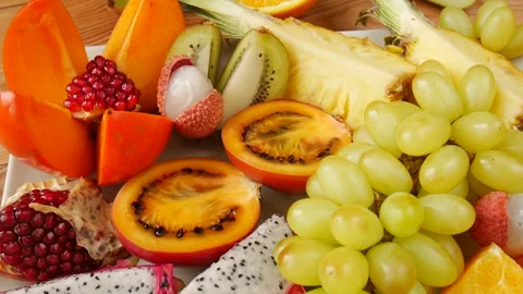 Mix of fruits on the table. Video stock 246782000
