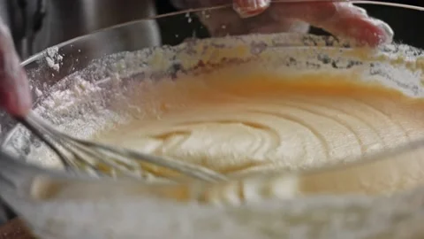 Mix the ingredients. I make Pound Cake Stock Footage 159767789