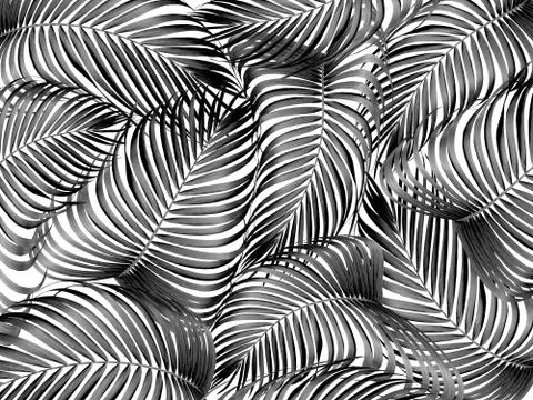 Mix leaf of palm tree background Stock Illustration