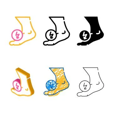 Mix leg cutting ache when walking color icon vector Stock Illustration
