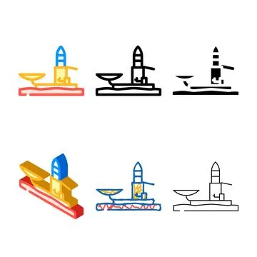Mix mars sample return mission planet color icon vector Stock Illustration