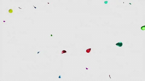 Mix Multi Color Confetti Blast Explosions with Alpha channel Stock Footage 237357370