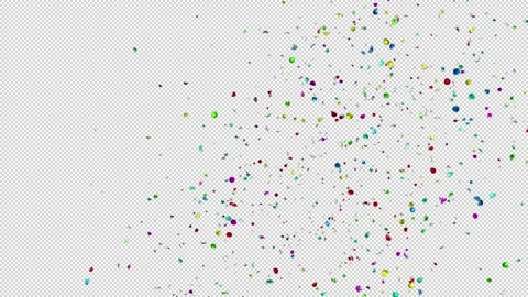 Mix Multi Color Confetti Blast Explosions with Alpha channel Stock Footage 237357414