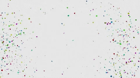 Mix Multi Color Confetti Blast Explosions with Alpha channel Stock Footage 237357415