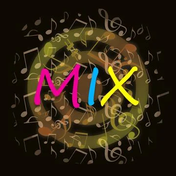 Mix music background Illustrazione stock