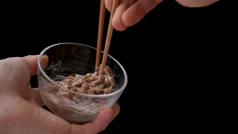 Mix natto with miso Stock Footage 250311030