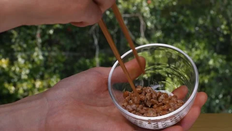 Mix natto with miso Stock Footage 250752011
