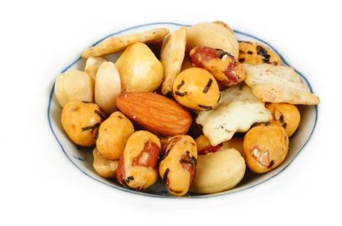 Mix nut and cracker Stock Photos