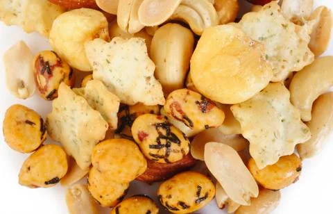 Mix nut and cracker Stock Photos