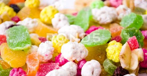 Mix nuts and dried fruit Stock Photos