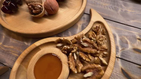 Mix of nuts in a bowl Stock Footage 258827394