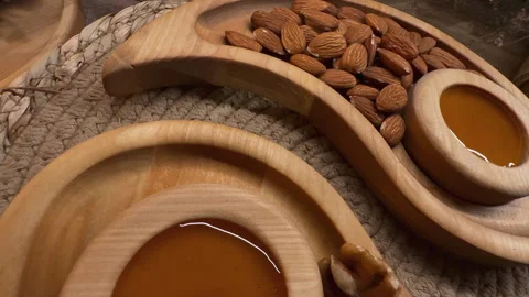 Mix of nuts in a bowl Stock Footage 258827598