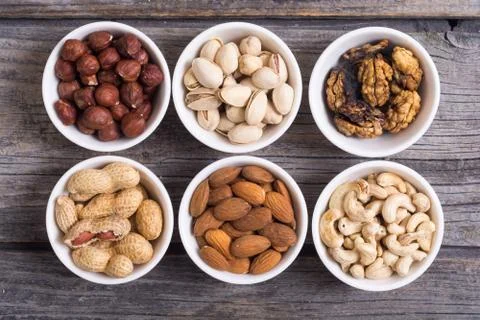 Mix of nuts Stock Photos