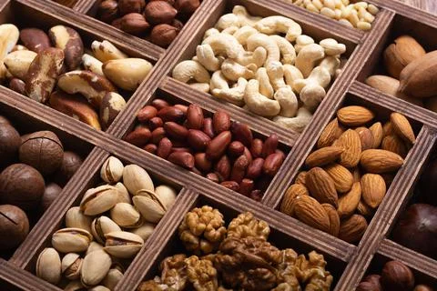 Mix of nuts Stock Photos