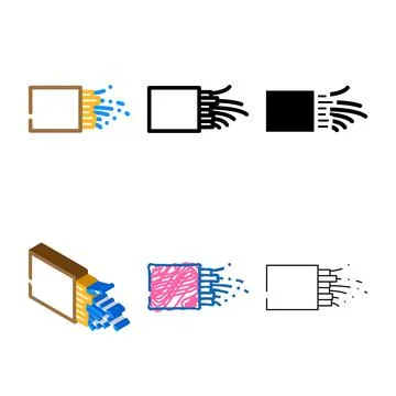 Mix optic cable color icon vector Stock Illustration