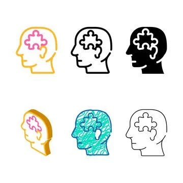 Mix puzzle employee problem and task color icon vector Stock Illustration