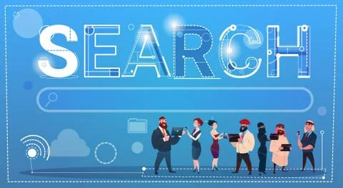 Mix Race People Group Using Gadgets Search Data Internet Concept イラスト素材
