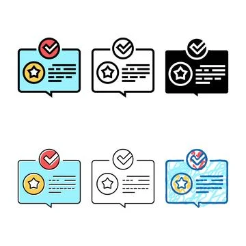 Mix review bonus color icon vector Stock Illustration