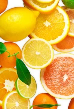 Mix of sitrus slice Stock Photos
