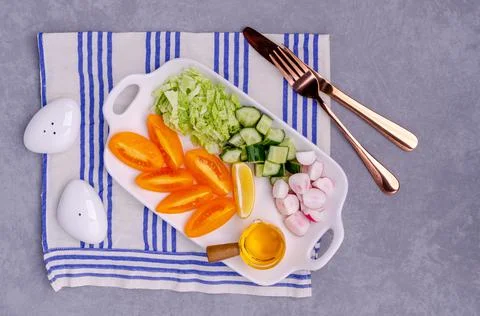 Mix slices of vegetables Stock Photos