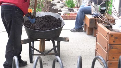 Mix soil in a wheelbarrow 스톡 동영상 133875687