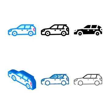 Mix suv car type body color icon vector Stock Illustration