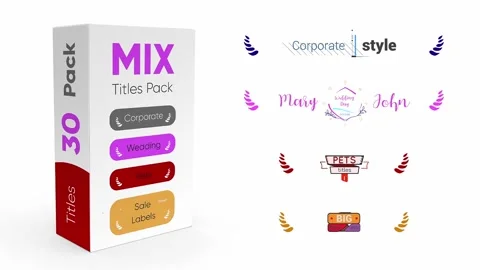 Mix Titles Pack 4K Stock After Effects