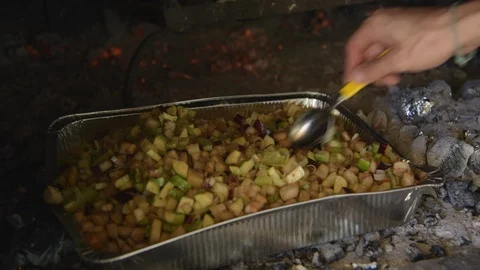Mix of vegetables in cooking Stock Footage 93432463