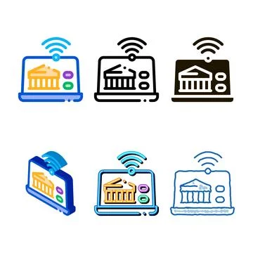 Mix wi-fi distribution through device icon vector outline Stockillustratie