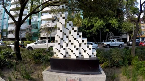 Mixcoac linear park. Stock Footage 114127858