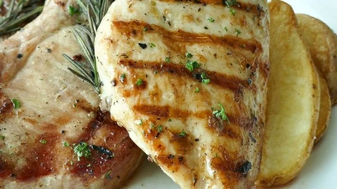 Mixed bbq beef pork chicken Stock Footage 97044236