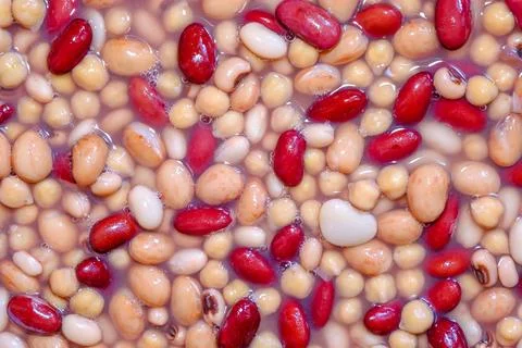 Mixed Beans Medley Macro Close Up Food Texture Background Stock Photos