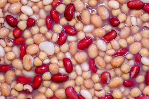Mixed Beans Medley Macro Close Up Food Texture Background Stock Photos