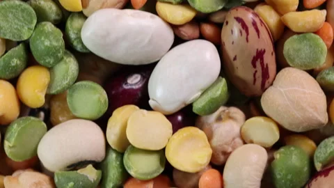Mixed beans multi grain colorful mixture on white background  Stock-Footage 148183286