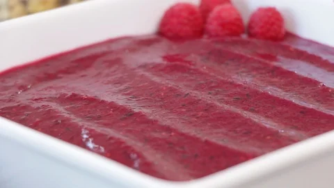 Mixed Berries And Nuts On A Smoothie Видео 87708363