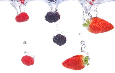 Mixed berry splash Stock Photos
