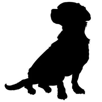 Mixed Breed Silhouette Stock Illustration