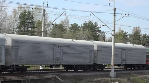 Mixed car type freight train Stock Footage 63801652