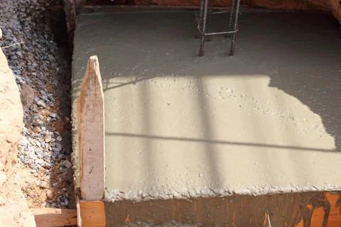 Mixed cement is made of poles. Stock-Fotos