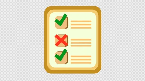 Mixed checklist cartoon animation in transparent background. Alpha channel Stock Footage 283867366
