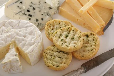 Mixed cheese selection Stock Photos